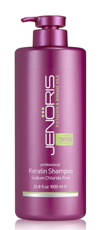 Шампунь с кератином Jenoris Keratin Professional Shampoo JEN16156, без солей, 1000 мл