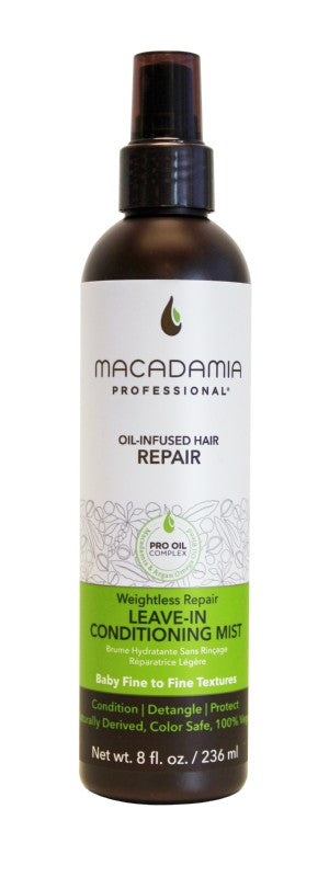 Drėkinamoji, nenuplaunama, kondicionuojanti dulksna plaukams, Macadamia Weightless Repair Leave – In Conditioning Mist MAM200101, 236 ml