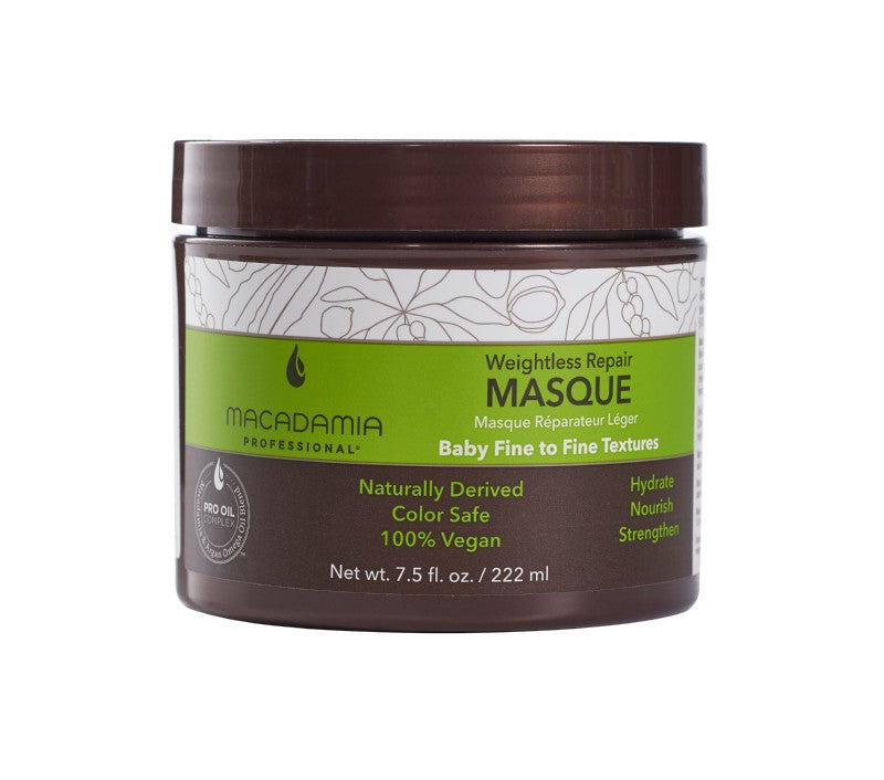 Neapsunkinanti plaukų drėkinamoji kaukė Macadamia Weightless Repair Masque MAM300211, 222 ml