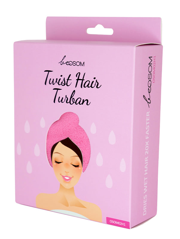 Turbanas plaukams beOSOM Twist Hair Turban OSOM02H1, rausvos spalvos