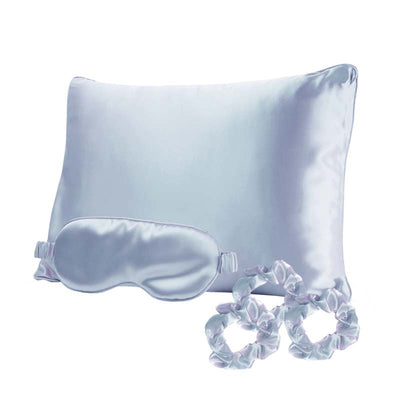 Satin sleep set: pillowcase, eye mask - sleep glasses, hair ties Be Osom Silky Satin Violet OSOM08H1, premium satin