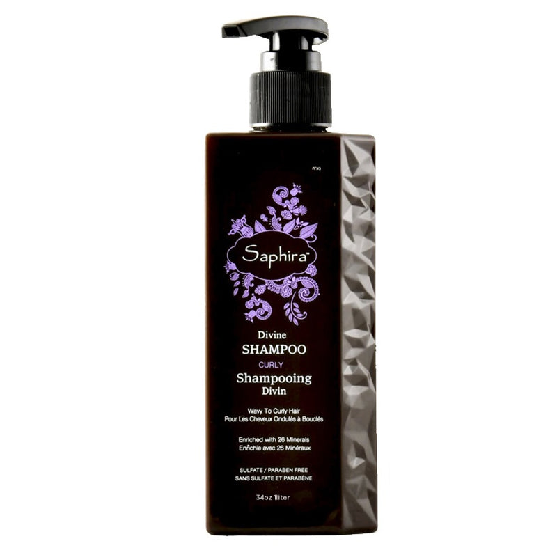 Интенсивно увлажняющий шампунь для волос Saphira Divine Shampoo SAFDS4, специально для сухих, вьющихся, вьющихся волос, 1000 мл + продукт для волос Previa в подарок