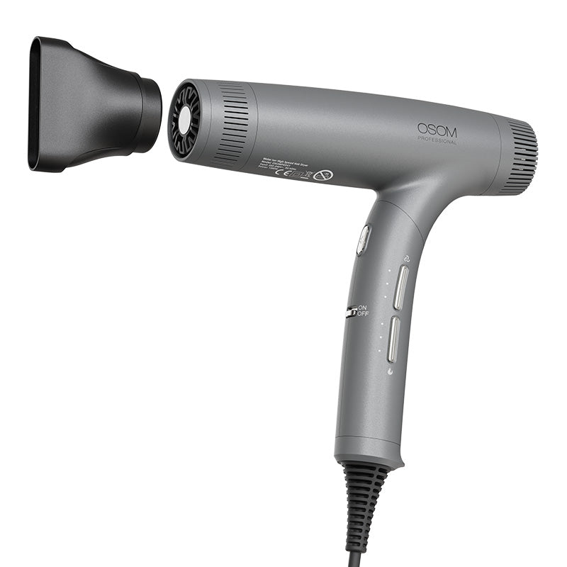 Hair dryer Osom Professional Gray OSOMPD5GY, with ion technology, foldable, gray color