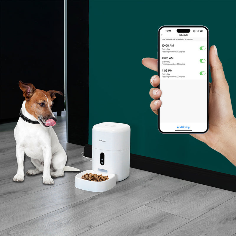 Кормушка для домашних животных Tellur Smart WiFi, камера UltraHD, 4 л, белый