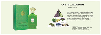 Raydan Forest Cardamom EDP perfume 100 ml + gift Previa hair product