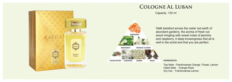 Raydan Cologne Al Luban EDC perfume 100 ml + gift Previa hair product