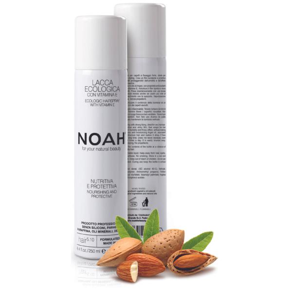 Noah 5.10 Ecological Hairspray With Vitamin E Maitinantis plaukų lakas su argano aliejumi ir vitaminu E, 250 ml