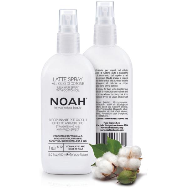 Noah 5.12. Milk Hair Spray With Cotton Oil Hair milk that protects against frizz, 150 ml