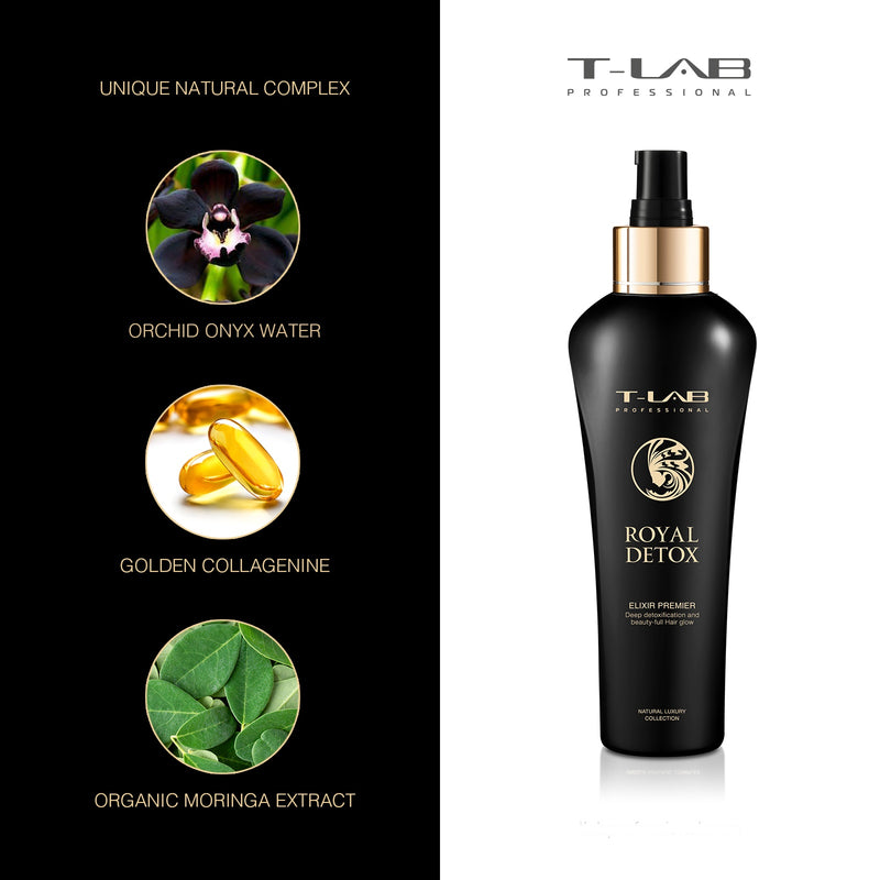 T-LAB Professional Royal Detox Elixir Premier Elixir 150ml + gift luxurious home fragrance with sticks