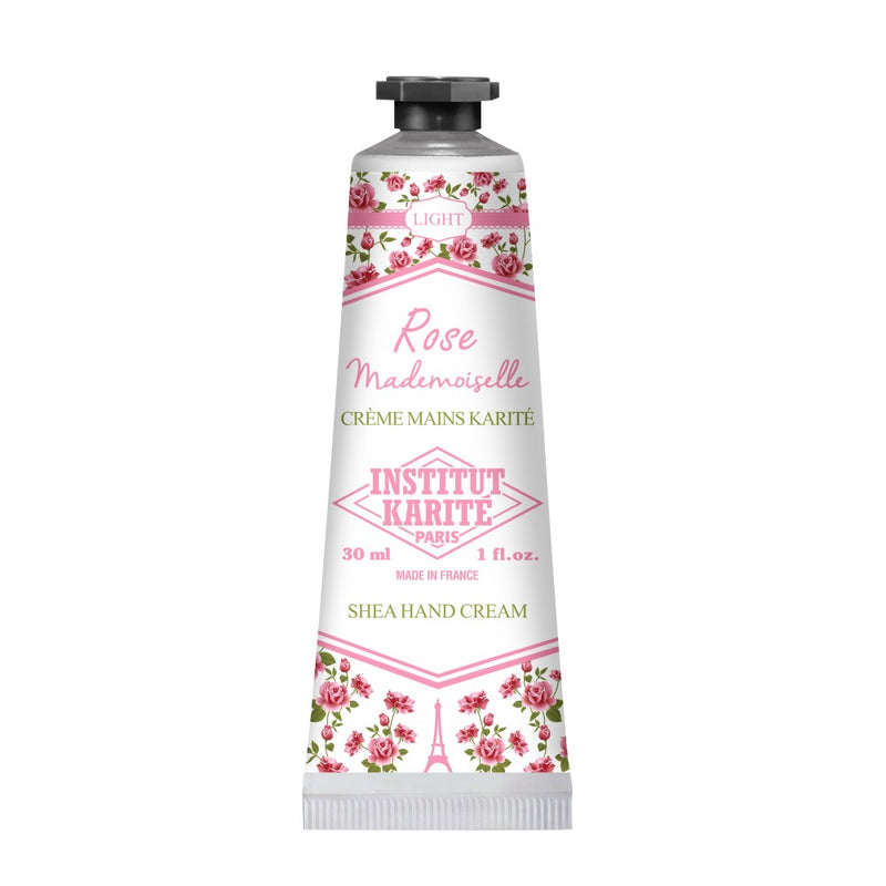 Institut Karite Paris Rose Mademoiselle Light Shea Hand Cream Rankų kremas - rožių kvapo 30 ml