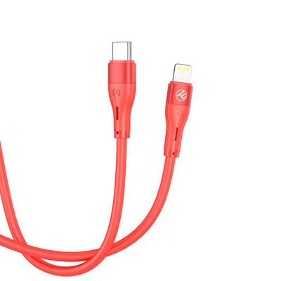 Силиконовый кабель Tellur Type-C к Lightning PD30W, 1 м, красный
