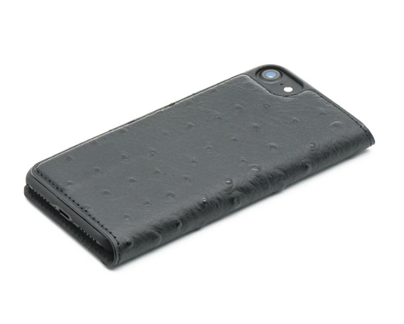 Tellur Book case Ostrich Genuine Leather for iPhone 7 black