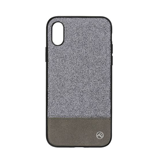 Чехол Tellur Synthetic Leather Glitter II для iPhone X/XS, серебристый