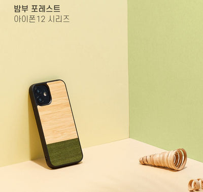 Чехол MAN&amp;WOOD для iPhone 12 mini бамбуковый лес черный