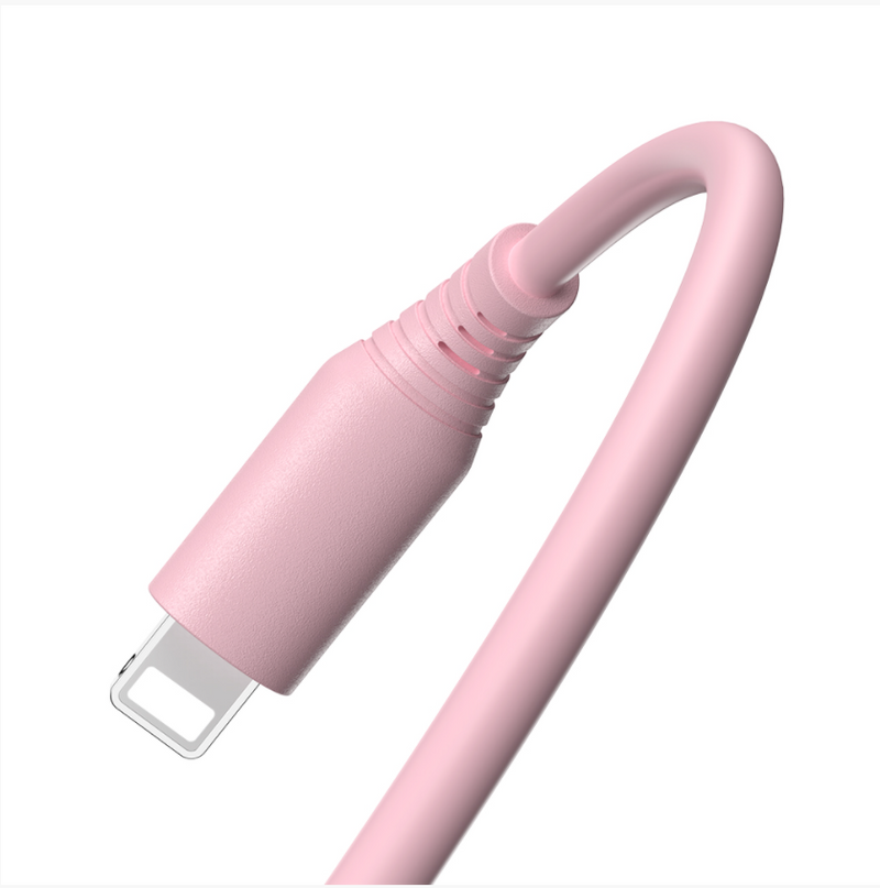 Силиконовый кабель Tellur USB-Lightning 3A 1м Розовый