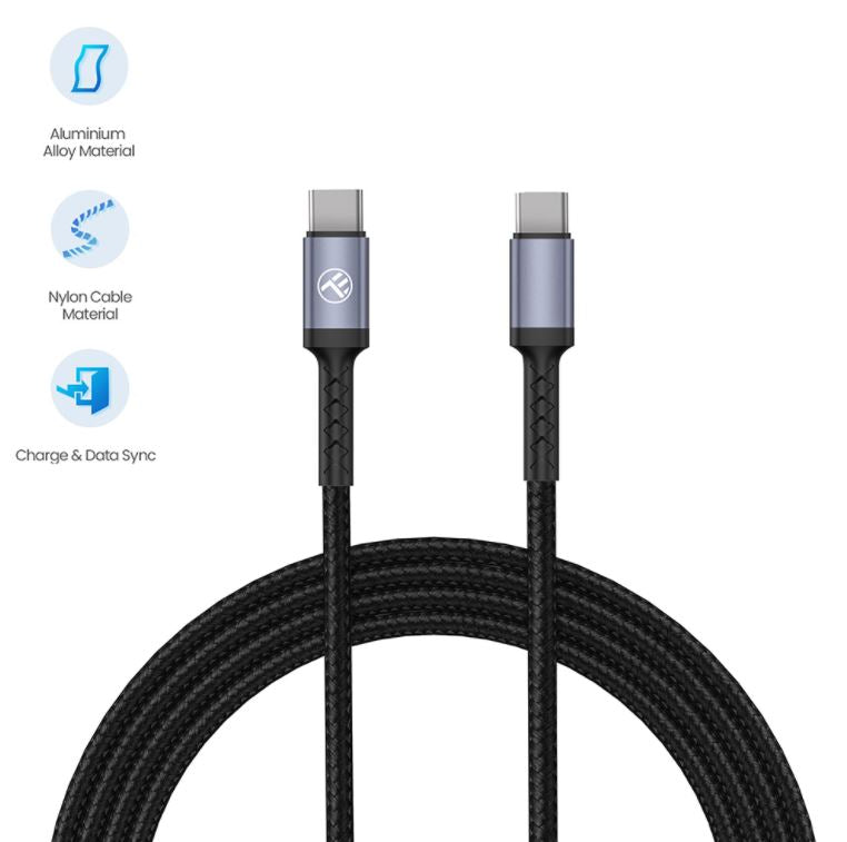 Tellur Type-C To Type-C Cable 3A 60W 1m Black