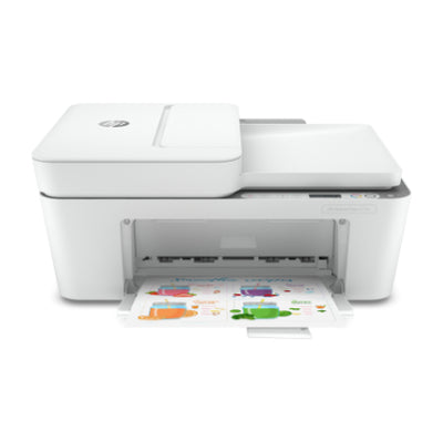 HP DeskJet Plus 4120e HP+ AIO All-in-One Printer - A4 Color Ink, Print/Copy/Scan/Mobile Fax, Automatic Document Feeder, Manual Duplex, WiFi, 8.5ppm, 100-300 pages per month