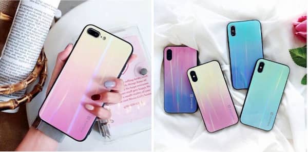 Чехол Evelatus Gradient Glass 1 для Samsung A7 2018 Mild Melon