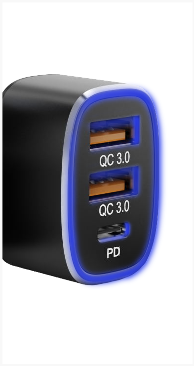 Автомобильное зарядное устройство Tellur FCC9, 56Вт, 9А (2XQC 3.0 + PD20W) чёрное