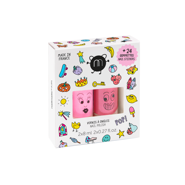 Nailmatic KIDS Nail Polish &amp; Stickers Set POP Nail polish and stickers set for children, 1pc