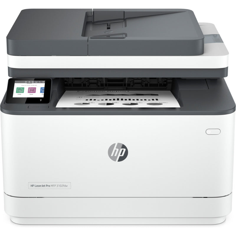 Принтер HP LaserJet Pro MFP 3102fdw — черно-белый лазерный принтер формата A4, печать, автоматическая двусторонняя печать, локальная сеть, факс, Wi-Fi, 33 стр./мин, 350–2500 страниц в месяц (заменяет M227fdw) 