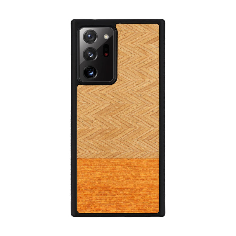 Чехол MAN&amp;WOOD для Galaxy Note 20 Ultra «елочка» оранжевый черный