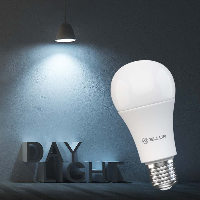 Лампа Tellur Smart WiFi E27, 9 Вт, белый/тёплый, диммер