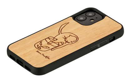 MAN&amp;WOOD case for iPhone 12 mini cat with red fish
