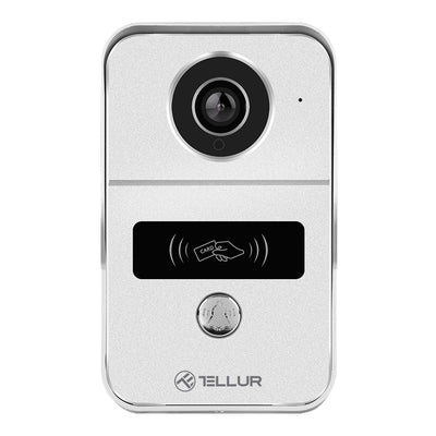 Tellur Smart WiFi Video DoorBell 1080P, функция разблокировки, внутренний звонок, серый