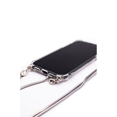 Xiaomi Redmi 8 Силиконовый ТПУ Прозрачный с ремешком-ожерельем Серебристый