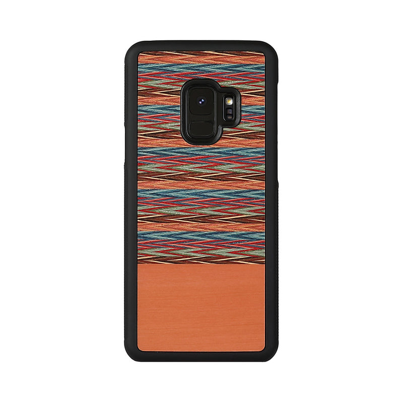 MAN&amp;WOOD Чехол для смартфона Galaxy S9 коричнево-клеточный черный