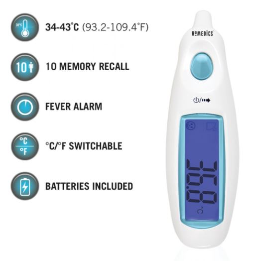 Ушной термометр Homedics TE-101-EU с большим дисплеем
