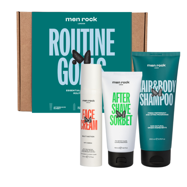Men Rock ROUTINE GOALS Essential Grooming Routine Kit Set of hair and skin care products for men, 1pc