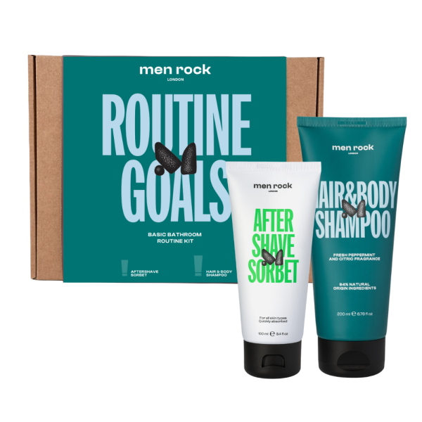 Men Rock ROUTINE GOALS Basic Grooming Routine Kit Набор средств по уходу за волосами и кожей для мужчин, 1 шт.