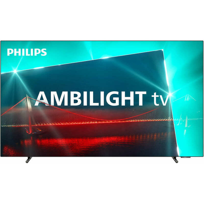 PHILIPS 4K UHD OLED Android™ TV 55 дюймов 55OLED718/12 3-сторонняя подсветка Ambilight 3840x2160p HDR10+ 4xHDMI 3xUSB LAN Wi-Fi DVB-T/T2/T2-HD/C/S/S2, 40 Вт