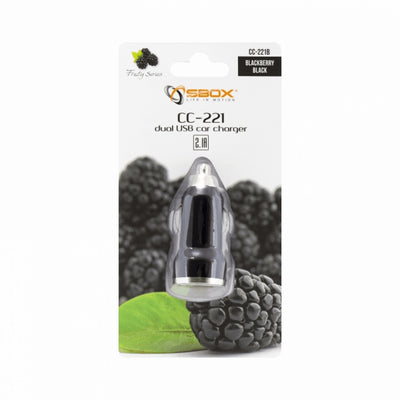 Sbox CC-221B Dual USB Car Charger CC-221B blackberry black
