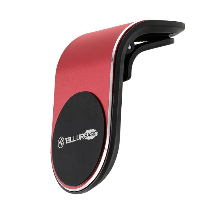 Автомобильный держатель телефона Tellur Basic, магнитный MCM7, крепление на вентиляционное отверстие, красный