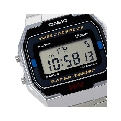 Цифровые часы CASIO Vintage Collection унисекс A163WA-1QES черный/серебристый