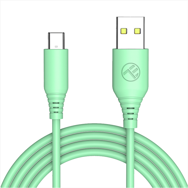Силиконовый кабель Tellur USB-Type-C 3A, 1 м, зеленый