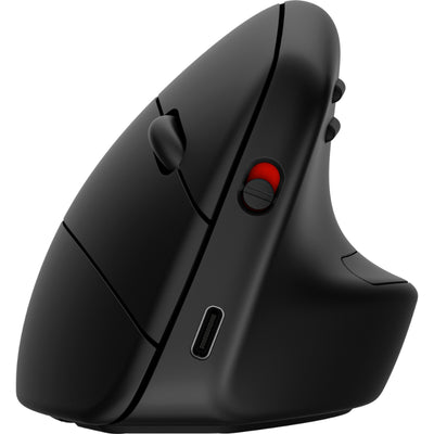 HP 925 Ergonomic Vertical Wireless Bluetooth Mouse - Detachable Wrist Rest, Multi-Surface Sensor - Black