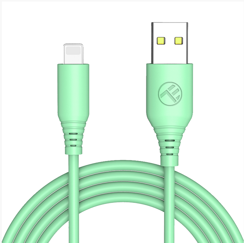 Силиконовый кабель Tellur USB-Lightning 3A, 1 м, зеленый