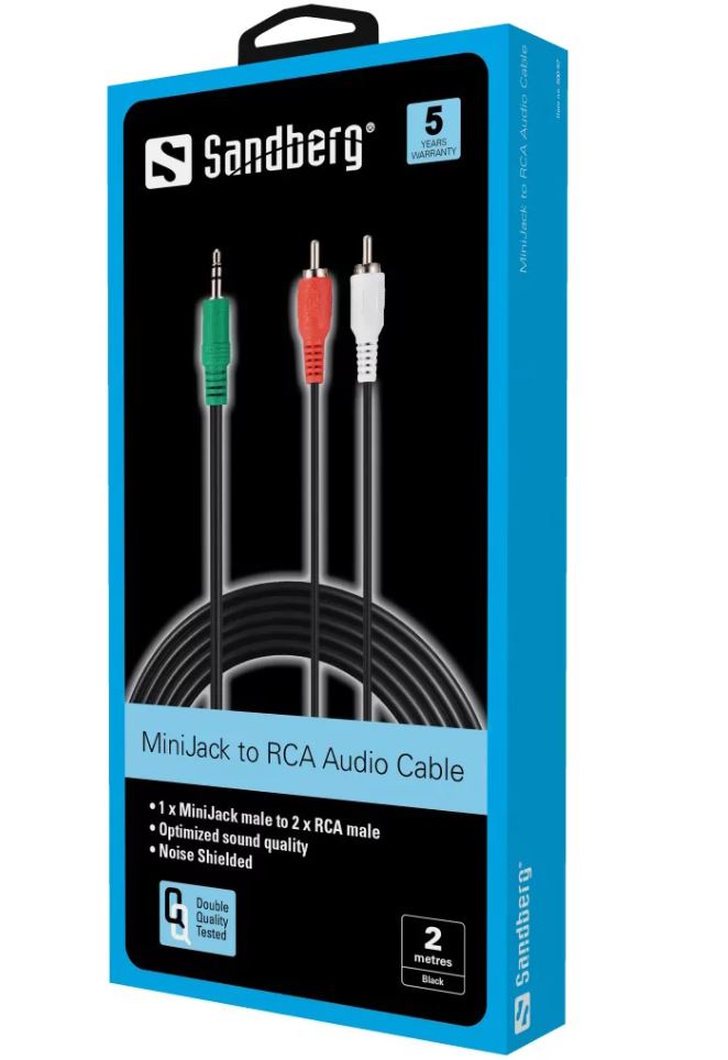 Sandberg 500-97 MiniJack-M-&gt;2xRCA-M 2m 