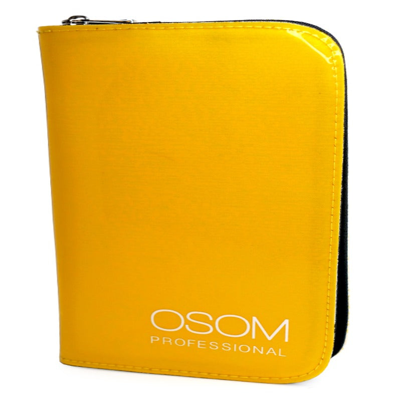 Dėklas žirklėms Osom Professional Yellow Scissor Case, geltonos spalvos, 2 žirklėms ir šukoms