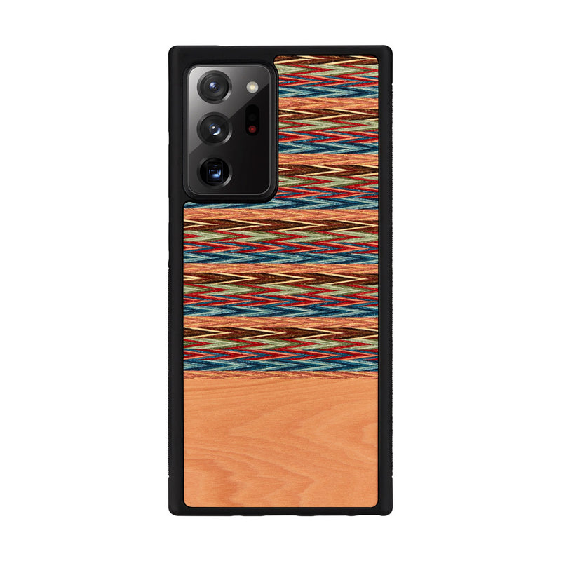Чехол MAN&amp;WOOD для Galaxy Note 20 Ultra коричневый в клетку черный