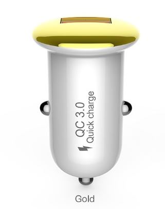 Автомобильное зарядное устройство Devia Mushroom series (QC3.0-18W) золотое