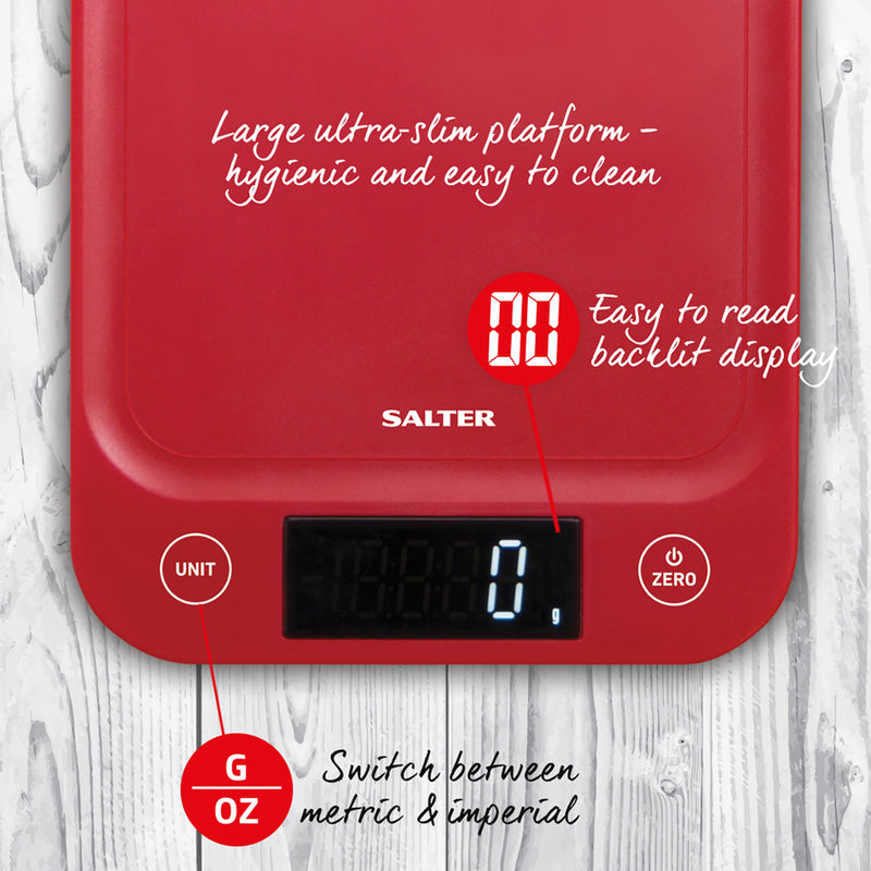 Salter 1067 RDDRA Digital Kitchen Scale, 5kg Capacity ed