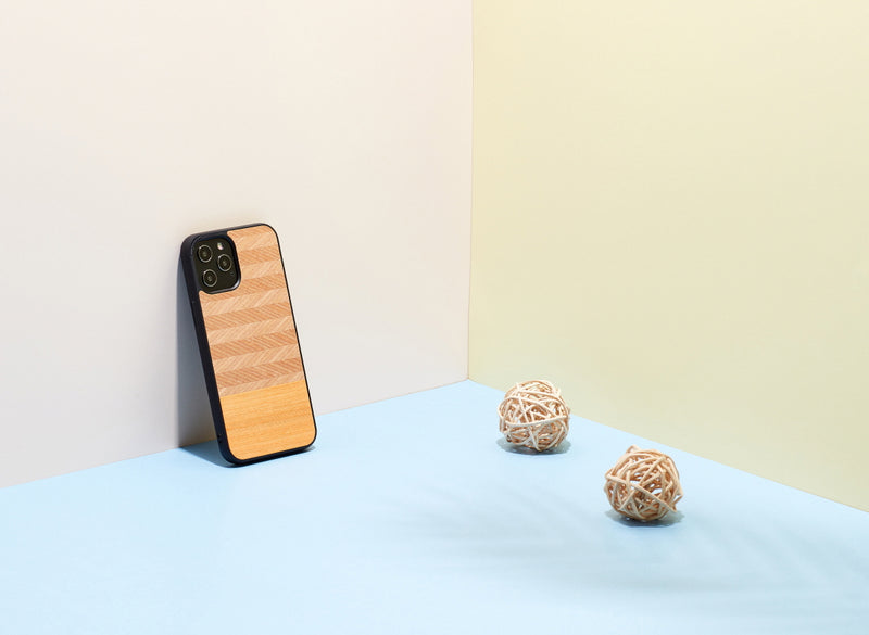 MAN&amp;WOOD case for iPhone 12 Pro Max herringbone orange black