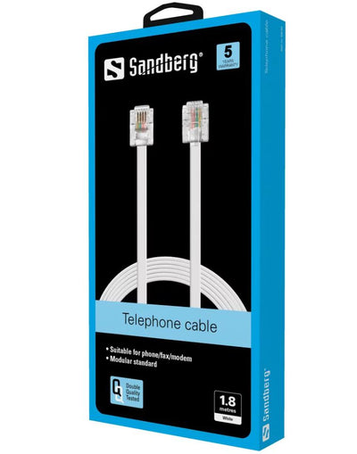 Sandberg 500-60 Телефон RJ11-RJ11 1,8 м, 6P4C 