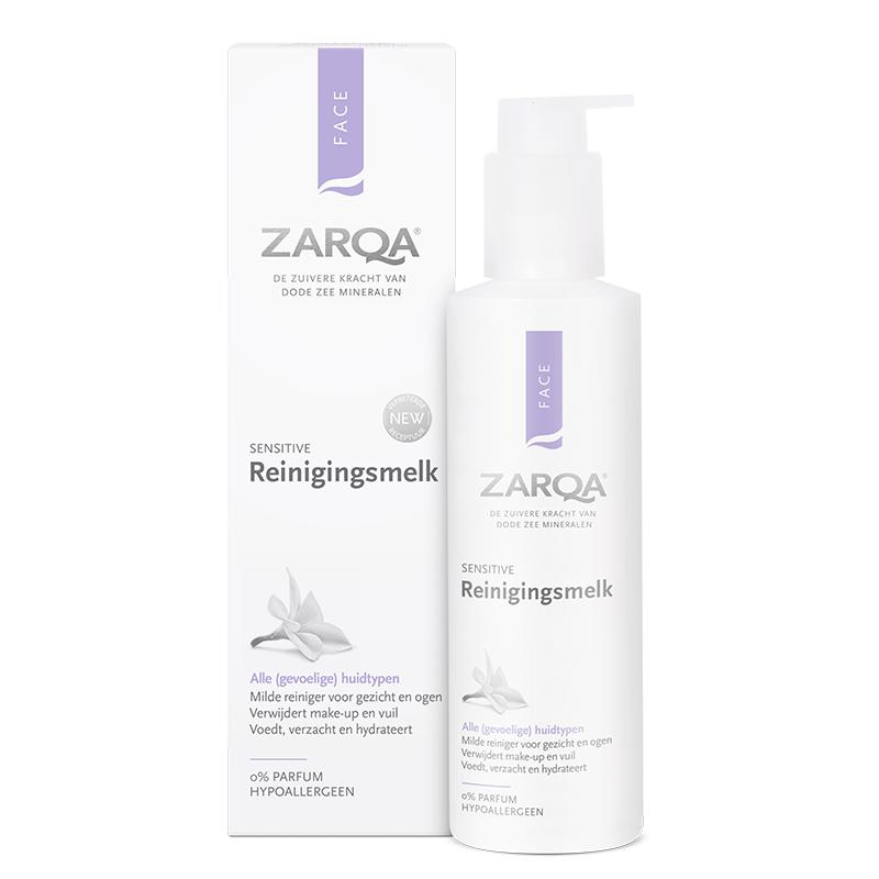 Zarqa sensitive cleansing facial milk for sensitive skin 200ml + gift Previa cosmetic product
