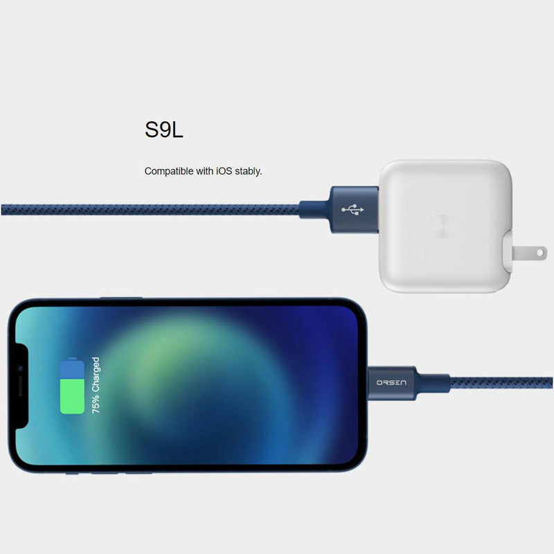 Orsen S9L USB A и Lightning 2.1A 1м черный